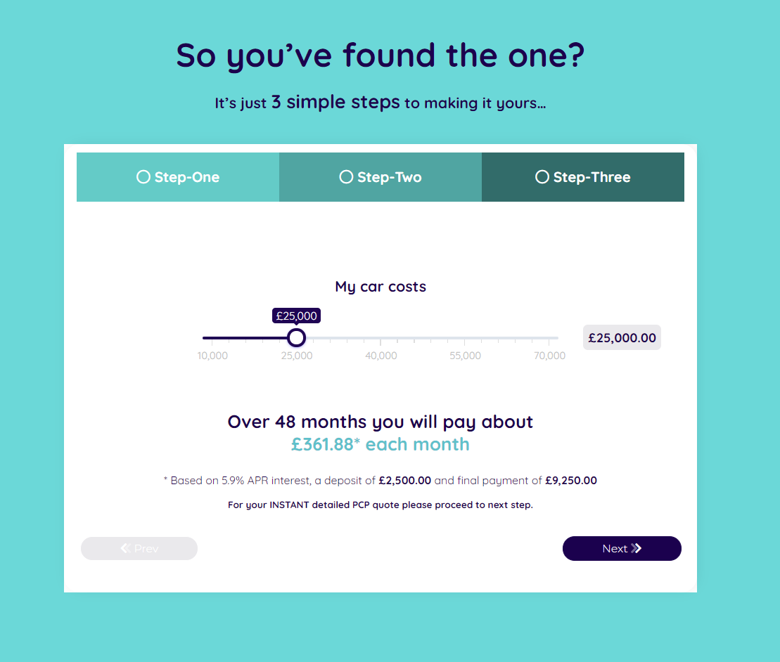 Car Finance Quote Calculator